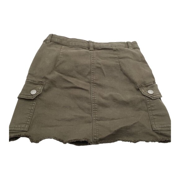 Old Navy Girls Utility Cargo Skirt Size 7 Olive Green Cotton Adjustable Waist - Picture 2 of 12